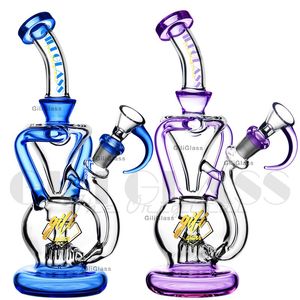 9.5 pulgadas Bongs de agua de vidrio cachimbas embriagadoras plataforma dab bong panal perc Toro Recycler tubos cuarzo banger plataformas petrolíferas tubos de agua accesorios para fumar