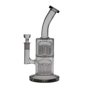 SAML Hookahs GLASS 10-11 Inch Tall DOUBLE MICRO 13 TO 13 bras arbres percolateur bong connecté avec bas verre dab rig Taille du joint 14.4mm PG3014