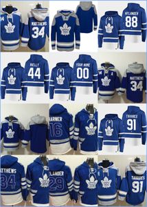 Toronto''maple''leafs''sudadera con capucha 34 Matthews 88 44 Rielly 91 Tavares 16 Marner 29 Nylander Camisetas de hockey personalizadas Hombres Mujeres Jóvenes