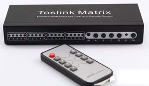 Distribución de audio Toslink Matrix Audio digital óptico SPDIF/TOSLINK 4x4 True Matrix con control remoto Divisor de interruptor toslink 4 en 4 salidas