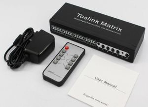 Toslink Matrix distribution audio SPDIFTOSLINK optique numérique Audio 4x4 True Matrix avec télécommande 4 entrées 4 sorties toslink switch9290401