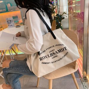 HBP Tote Big Bag Mujer 2021 Nueva moda coreana Casual Carta Lienzo Diseñadores Bolsos de hombro Bolso de momia Bolsos Europa y América al por mayor