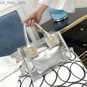 Totes 2021 Été Nouveau Sac Transparent Pour Femmes Transparent Deux Pièces Sacs À Main En Gelée Mode Sac À Bandoulière Unique Sacs À Main De Marque De Luxe HKD230822