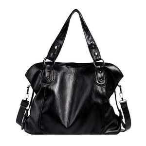 Totes Big Black Shoulder Bags for Women Large Hobo Shopper Bag Color sólido Calidad Soft Leather Crossbody Bolso Lady Travel Tote Bag HKD230818