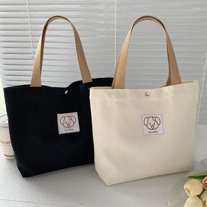 Totes Canvas Bolsas para mujeres 2024 dibujos animados de almuerzo pequeño algodón tela de algodón estudiante comida picnic viajes bolsos femeninos bolsos