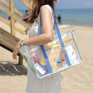 Totes Fashion Transparent grand fourre-tout Designer Clear PVC Femmes Handbags Luxury Bags Crossbody Sacs Summer Beach Jelly 2024