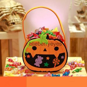 Totes Fiesta de Halloween Bolsa de dulces no tejida de mano Bolsa de calabaza de murciélago Dulces para niños que buscan prop12blieberryeyes