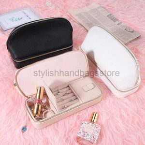 Totes Bolsa de maquillaje Nueva caja de joyería de doble capa Conveniente caja de almacenamiento de joyería para pendientes Anillo de lápiz labial Bolsas de cosméticosstylishhandbagsstore