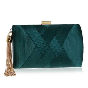 Totes New Wallet Elegante Multi-color Dinner Bag Evening Luxury Women Bridal Party Prom Golden Tassel Wedding Clutch Monedero Bolso de seda 230509