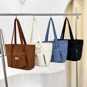 Totes Bolso de mano de pana para mujer, bolso de hombro informal, bolso de gran capacidad, versátil con desplazamientos en invierno