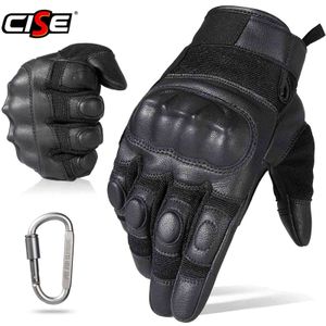 TouchSceen cuero motocicleta dedo completo guantes negro moto Motocross montar carreras ATV bicicleta BMX bicicleta protección hombres