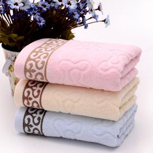 Toalla 3 PCS / Lot Plain Dyed Wholesale Retail Family Face Towels Toallas para el cabello 34x75cm 100% algodón de alta calidad