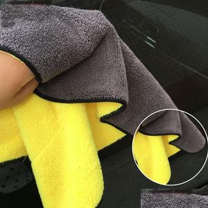 Serviette Car Care Polissage Lavage Serviettes Séchage Microfibre Serviette En Peluche Chiffon De Nettoyage Épais Fibre Polyester Plush299N Drop Delivery H Dhd5L