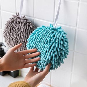 Toalla Chenille Toallas de mano Bola de cocina de 3 colores Baño montado en la pared Microfibra absorbente suave de secado rápido