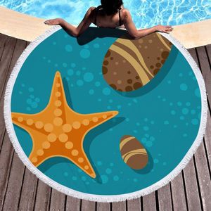 Serviette de bain ronde en forme d'étoile de mer, Portable, voyage, natation, séchage rapide, serviettes de plage pour adultes, tapis de Yoga en plein air