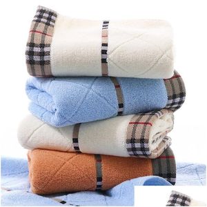 Towel Pure Cotton Super Absorbent Large 34X75Cm Thick Soft Bathroom Towels Comfortable Drop Delivery Home Garden Textiles Dhdg8