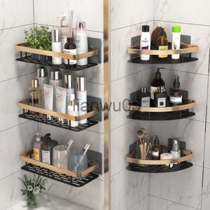 Towel Racks Bathroom Corner Shelf No Drill Shower Storage Rack Wall Mounted Type Shampoo Cosmetics Holder Rustproof Bathroom Accessories x0721