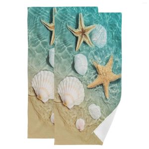 Toalla Starfish Seashell en toallas de mano de playa Juego de 2 toallitas de algodón suave y suave de lujo para baño de gimnasio de gimnasio
