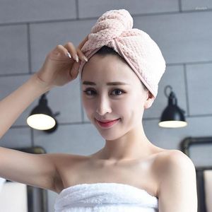 Serviette Super Absorption femmes chapeau de séchage de cheveux microfibre solide bonnet à séchage rapide bain enveloppe de douche Double couches sèches