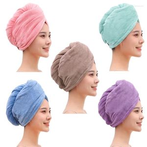 Serviette Super Microfiber Hair Bath Towels pour adultes Femmes Home Couleur solide Soft Coral Velvet Douche Capre de douche Dry 1PC