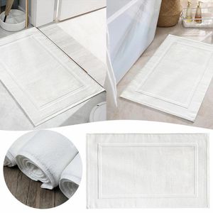 Serviette de sol blanche en coton Jacquard, 32 fils, épaisse, SPA, salle de bain, pieds en papier, sélectionnez une taille