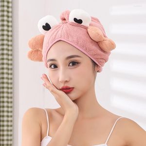 Serviette en gros cheveux secs chapeaux velours de corail pour les femmes substitut absorbant l'eau dessin animé animal adulte douche