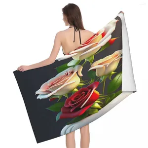 Toallas de zombie flores prosperan en olas blancas flores de rosa 80x130cm bañera con impresión brillante adecuada para un regalo de boda de la piscina