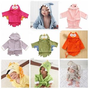 Serviettes Pyjamas Peignoirs Maison Chemise De Nuit Enfants Animal Peignoir À Capuche Robes Requin Renard Dessin Animé Chemise De Nuit Souris Hibou Enfants 22 Styles AZYQ6847