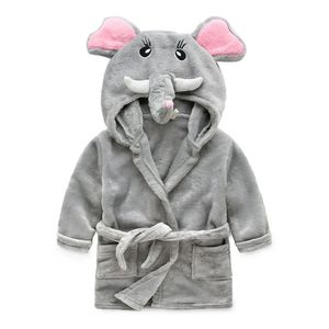 Serviettes Robes bébé unisexe en peluche visage d'animal peignoir à capuche serviette de bain motif éléphant | Ultra doux pour filles ou garçons 231213