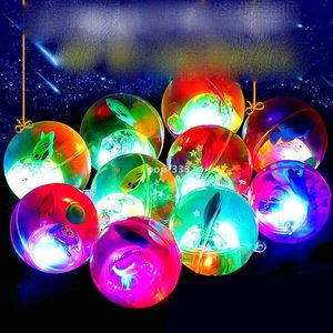 Juguete 5,5 cm bola de cristal intermitente luminoso elástico colorido saltando juguetes para niños venta al por mayor