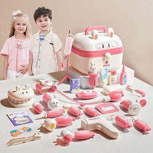 Toy Kids Doctor Pretend Role Play Kit Simulation Dentist Box Girls Educational Game Toys For Children Stethoscope 240115