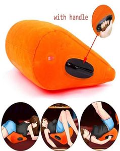 Jouet masseur Orange meubles gonflables Triangle perruque magique oreiller Ual Posture soutien du corps érotique jouets sexuels pour adultes Couples9417914