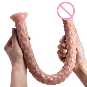 Masajeador de juguete Enchufe anal súper largo Ano enorme Patio trasero Buttplug Consolador de silicona Masaje de próstata Juguetes sexuales para adultos para mujeres Hombres Productos eróticos Sm