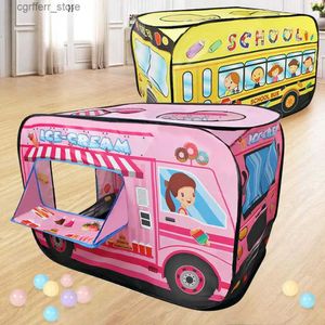 Toys Tents Childrens Play Tent Playground intérieur Outdoor Kids Gamehouse Hut Easy Fold Playhouse Cute Ice Ice Tamin and School Bus L410