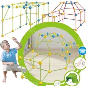 Tentes jouets Enfants Construction jouets Fort tente Kits de Construction bricolage 3D jouer tente maison bâtons conception outils de Construction assembler jouets enfants cadeaux 231019