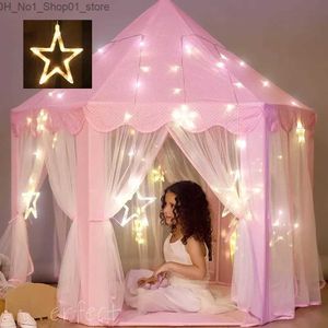 Toy Tents Portable Kids Toy Tipi Tent Ball Pool Princess Girl Castle Play House Children Small House Folding Playtent Baby Beach Tent Q231222