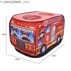 Tentes jouets Tentes jouets Tente pour enfants Tente de jeu pop-up Jouet extérieur pliable Playhouse Camion de pompier Voiture de police Voiture de glace Enfants Maison de jeu Bus Intérieur Q231220 L240313