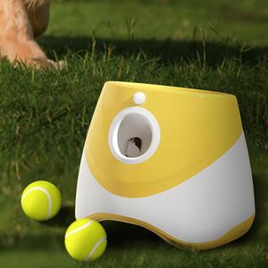 Lanzador de pelotas para perros y mascotas, lanzamiento automático, pelota hinchable para entrenamiento de cachorros, gato de juguete interactivo, máquina de pelota de tenis, suministros para Chihuahua