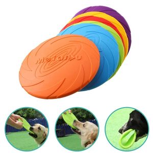 Juguetes de moda para perros y mascotas, juego de silicona, Frisbeed, juguete para perros, discos voladores, juguetes interactivos de entrenamiento, suministros para mascotas, disco volador de 15/18/22cm