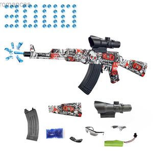 Juguetes Pistola AK-47 Gel Ball Gun Paintball Pistola Pistola de agua Rifle eléctrico Francotirador para adultos Niños CS Fighting Go Juegos al aire libre 240307