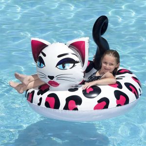 Toys iatisables Cartoon Leopard Cat Air Mattress Water Sea Beach Pish Pier