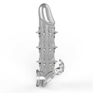 Juguetes Sex Doll Masajeador Masturbador para Hombres Mujeres Mamada Vaginal Succión automática Hollow Wearing Crystal Wolf Dientes Conjunto Agrandar Pene grueso Esperma retardado Locki