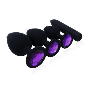 Toys Shop Shop Purple Crystal Jewelry Butt Plug Massager Massager Silicone Vibrator Vibrador Anal Toy de sexo gay de mujeres (10 velocidades vibrador)