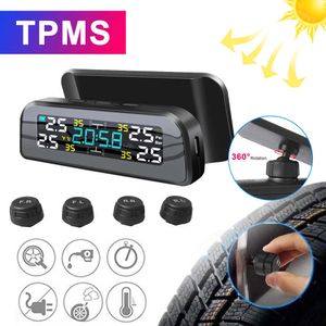 TPMS Solar Power Car Tire Pressure Alarm Monitor Auto Security System Tyre Temperature Warning 360 Adjustable