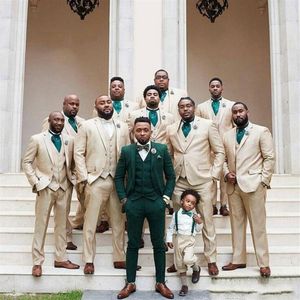 TPSAADE vert hommes costumes pour marié mariage Tuxedos garçons d'honneur tenues 3 pièces marié tenue homme Blazer Terno Masculino229c