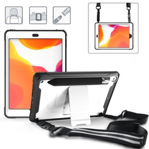 Fundas para tabletas de PC de TPU para iPad 10.2 [7.a/8.a generación] Mini 5/4 Air 3/2/1 Pro 11/10.5/9.7 pulgadas Samsung Galaxy Tab T500 Funda protectora de 3 capas a prueba de golpes con soporte y correa para el hombro