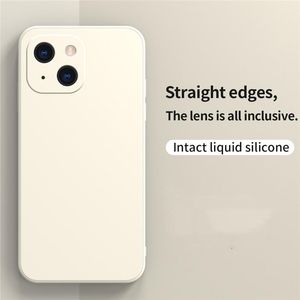 Fundas de teléfono blandas de TPU para iPhone 13 12 11 Pro MAX XS XR SE 2 color caramelo Funda trasera de silicona líquida cuadrada