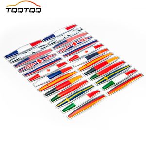 TQQTQQ 1 Pair Metal National Flag Side/Decoraciones traseras/Decoraciones delanteras Emblema 3D Autoadhesivo Sticulador de placa de identificación para automóvil