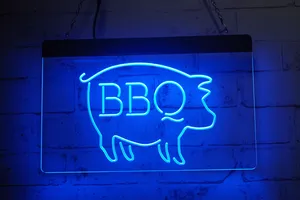 TR3503 LED Strip Lights Sign BBQ Pig Barbecue 3D Gravure Free Design Wholesale Retail