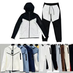 Survêtement Tech Fleece Mens Tuta Uomo Tech Designer Sweat à capuche double couleur assortie en deux pièces avec veste à capuche à manches longues pour femmes Pantalon Printemps Automne Taille asiatique